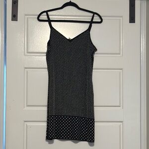 Michael Kors Black and White Slip Dress Spaghetti Strap Mini